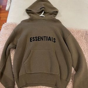 Essentials Fear of God Taupe Knit Hoodie